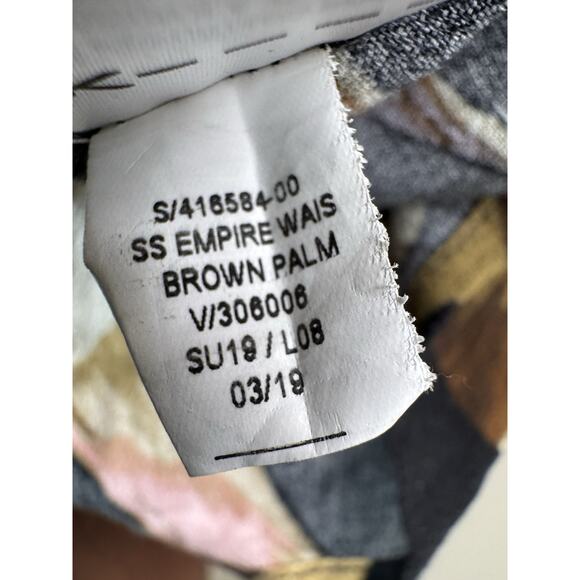 Old Navy Tropical Palm Leaf Maxi Dress XL Black Brown Waist Defined Tropical - Picture 13 of 15